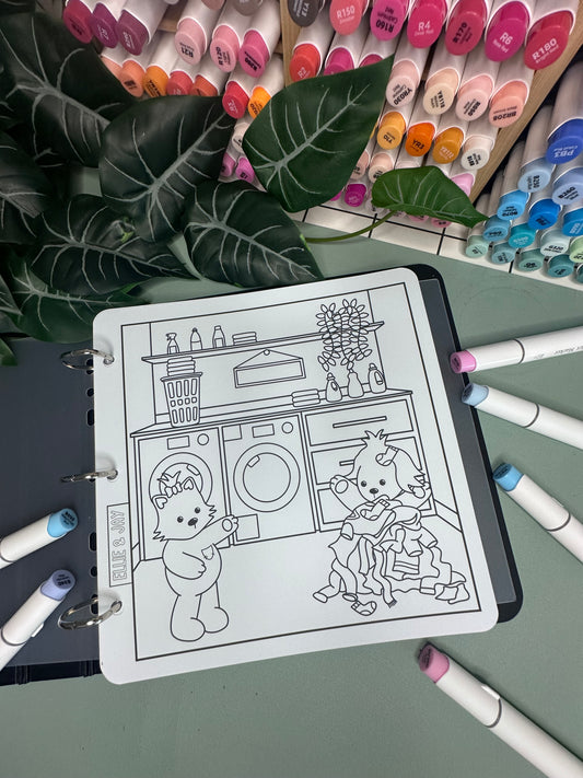 Home Chaos Colouring Pages