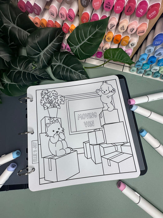 House Move Colouring Pages