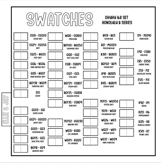 Ohuhu 168 Honolulu B Swatch Sheets - Digital Download