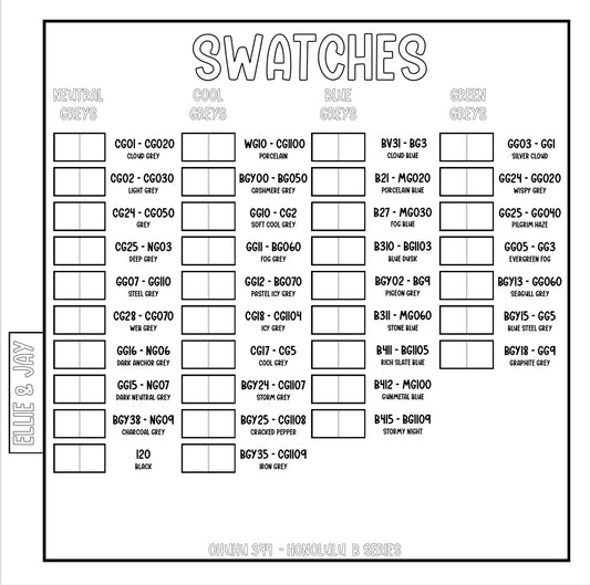 Ohuhu 344 Honolulu B Swatch Sheets - Digital Download