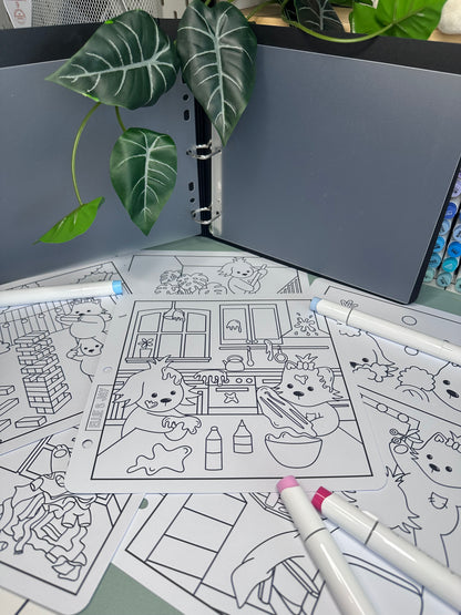Home Chaos Colouring Pages