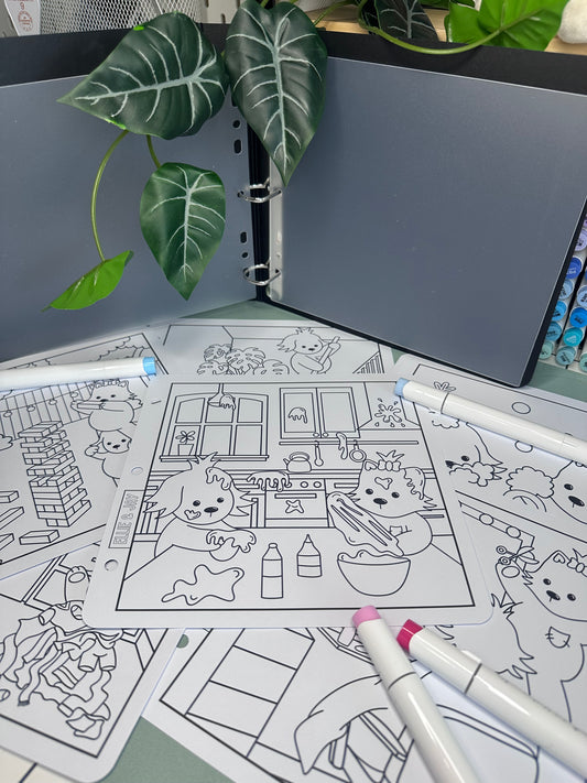 Home Chaos Colouring Pages