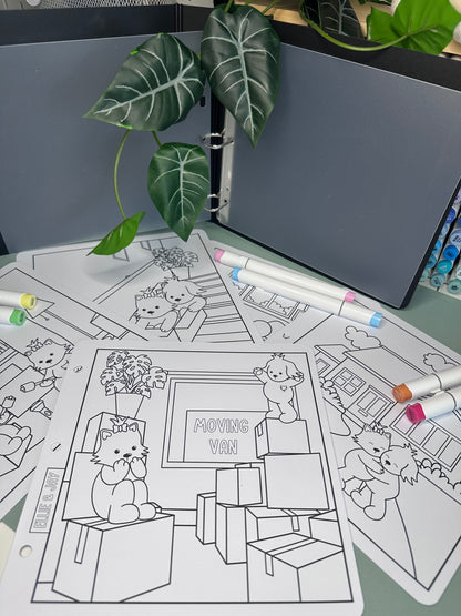 House Move Colouring Pages