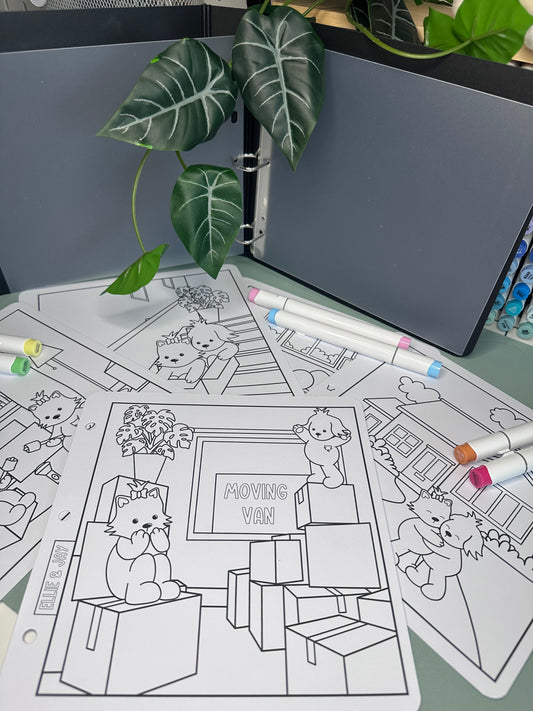 House Move Colouring Pages